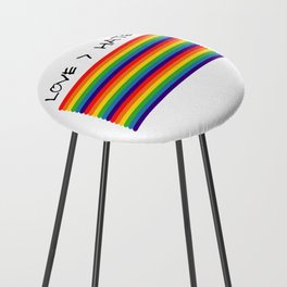 Love beats hate pride Counter Stool