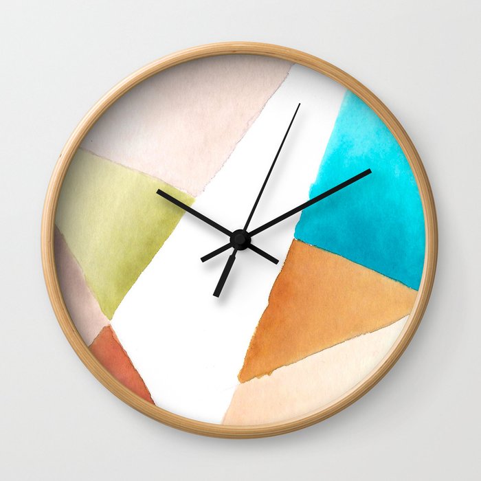Geometric Watercolor Wall Clock
