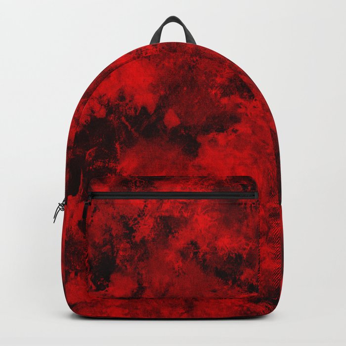 Black and Red Tie Dye Abstract Pattern Backpack