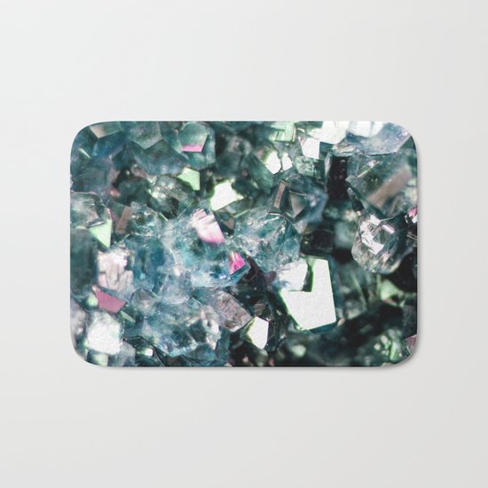 Geode Crystal Turquoise Pink Quartz Bath Mat