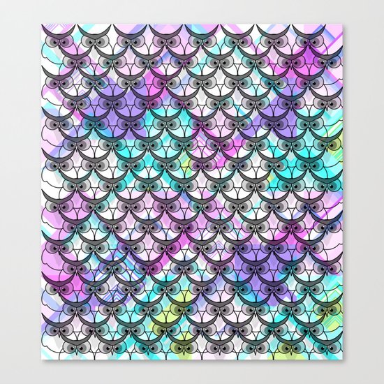 Frowning owls Canvas Print