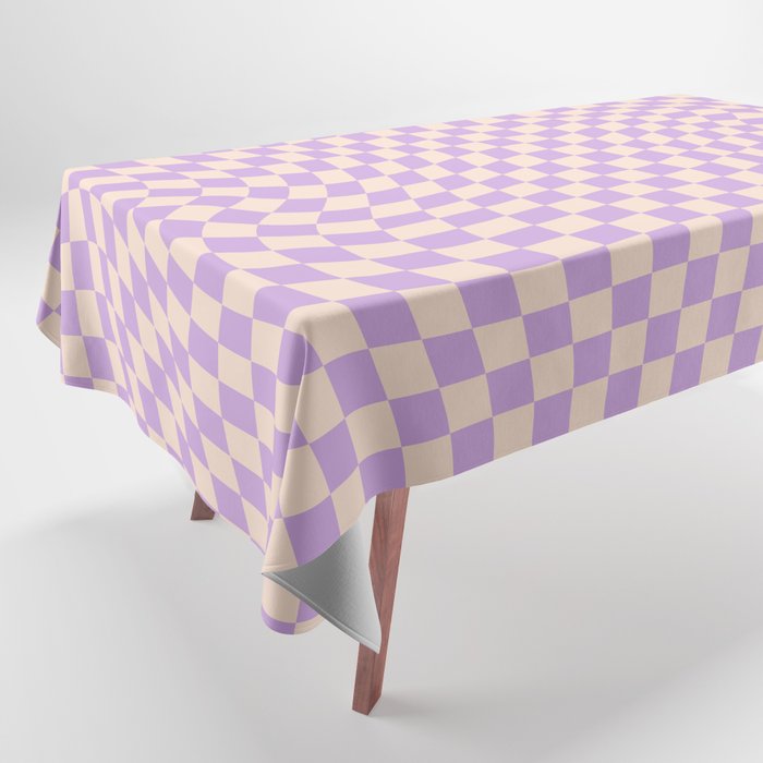 Check V - Lilac Twist — Checkerboard Print Tablecloth