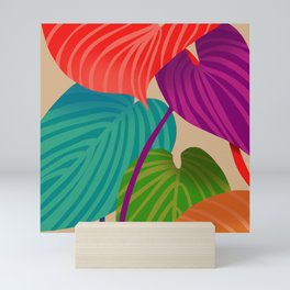 Colorful tropical leaves Mini Art Print