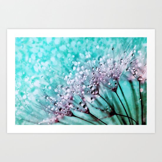 Dew on dandelions II Art Print