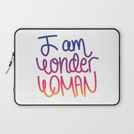 Woman power inspiration quote in a colorful gradient Laptop Sleeve