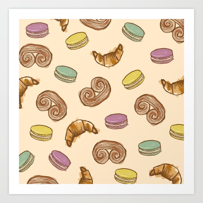 A Delightful Assortment of French Pastries Art Print
