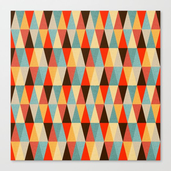 Red & Brown Geometric Triangle Pattern Canvas Print