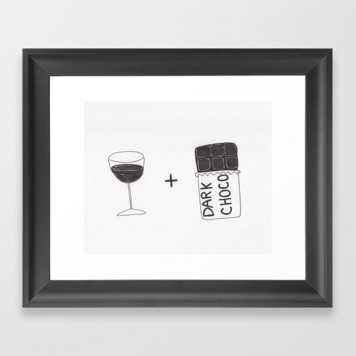 Wine and Chocolate Framed Art Print