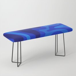 Retro Liquid Swirl Abstract Pattern in Super Blue Bench