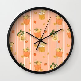 Just Peachy retro cocktail print Wall Clock