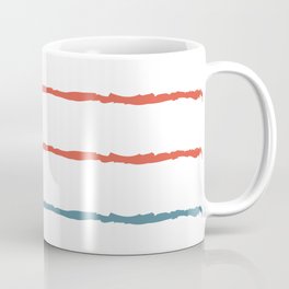 Lines Coffee Mug | Line, Digital, Graphicdesign, Beach, Unevenlines, Modern, Simple, Contemporary, Orangelines, Orangeandlue 