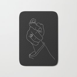 Alas, Poor Sparrow! | White on Black Bath Mat