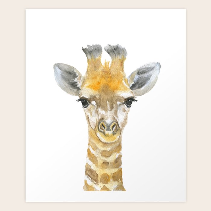 Baby Giraffe Watercolor Art Print By Susanwindsor Society6