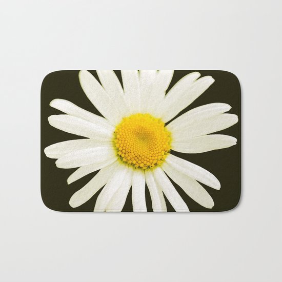 Daisy on a black background - #Society6 #buyart Bath Mat