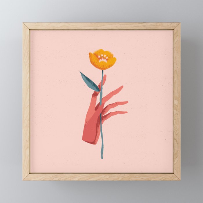 Hold That Flower Framed Mini Art Print