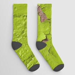 Green, yellow painted wall Socks