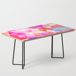 Abstract Pink Coral Lavender Lilac Watercolor Triangles Coffee Table