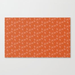 Orange-Pink Gingko Leaves - Pattern Design Canvas Print