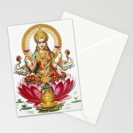 Hindu Goddess Lakshmi Poster Print  Indian Asia Yoga Meditation Stationery Card