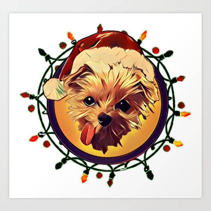 Christmas Dog T-Shirt Art Print