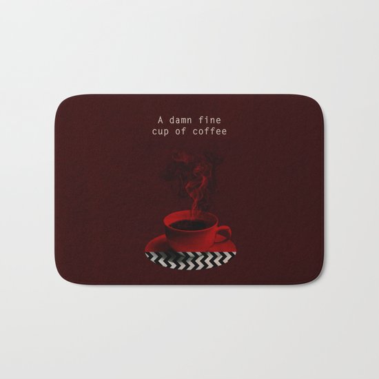 "Twin Peaks" - A damn fine cup of coffee Bath Mat