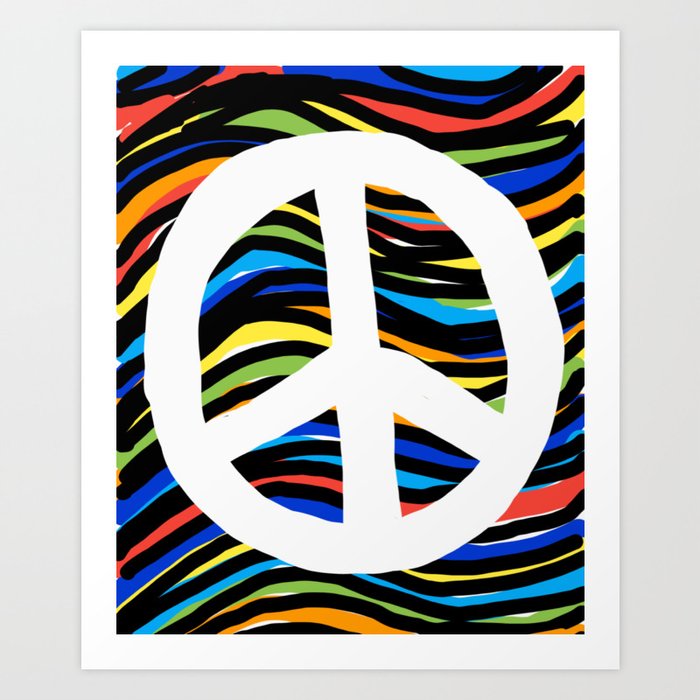 Peace Sign Festival Colorful Design Art Print