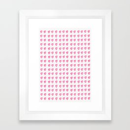 Pink Hearts Print Framed Art Print