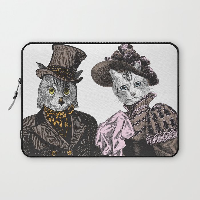 The Owl and the Pussycat | Anthropomorphic Owl and Cat | Laptop Sleeve