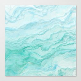 Ocean Blue Marble Texture Canvas Print