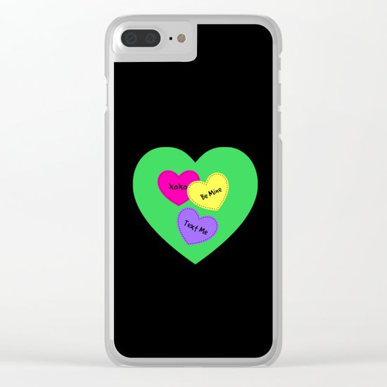 Be Mine Candy Heart Valentine Clear iPhone Case