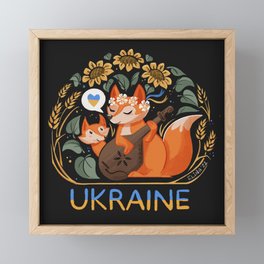 Support Ukraine Fox Framed Mini Art Print