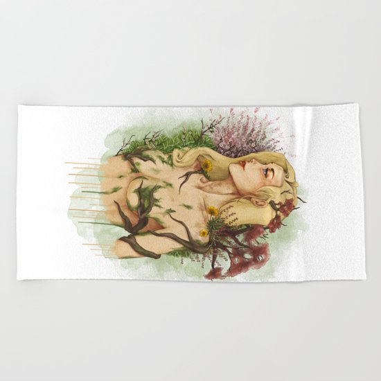 Feminine Nature Beach Towel
