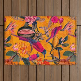 Vintage And Shabby Chic - Colorful Summer Botanical Jungle Garden Outdoor Rug