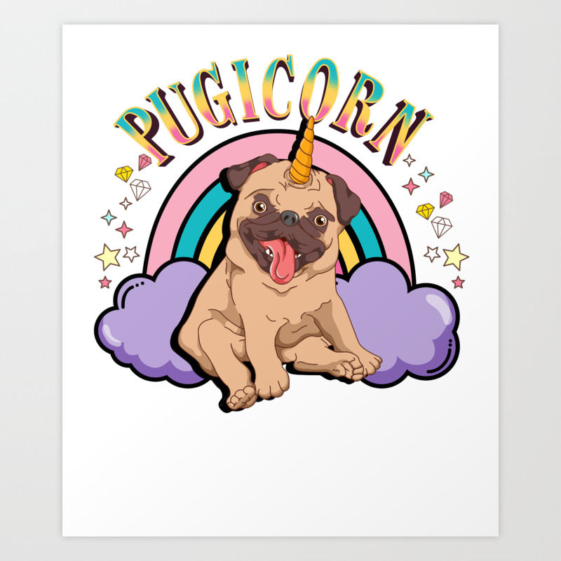 Cute Pugicorn Design Pug Unicorn Gift Idea Art Print By Phoxydesign Society6 Image de unicorn, wallpaper, and pug. cute pugicorn design pug unicorn gift idea art print by phoxydesign