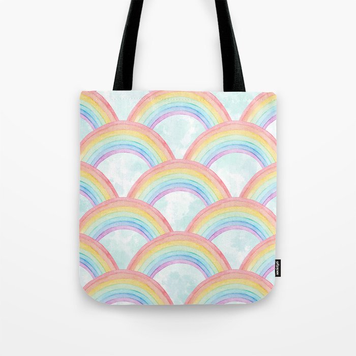 Rainbow Watercolor Pattern Tote Bag