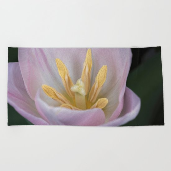 Pink Tulip Beach Towel