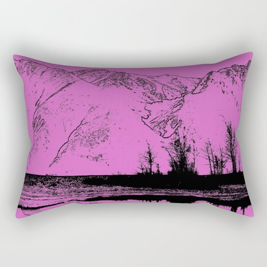Knik River Mts. Pop Art - 5 Rectangular Pillow