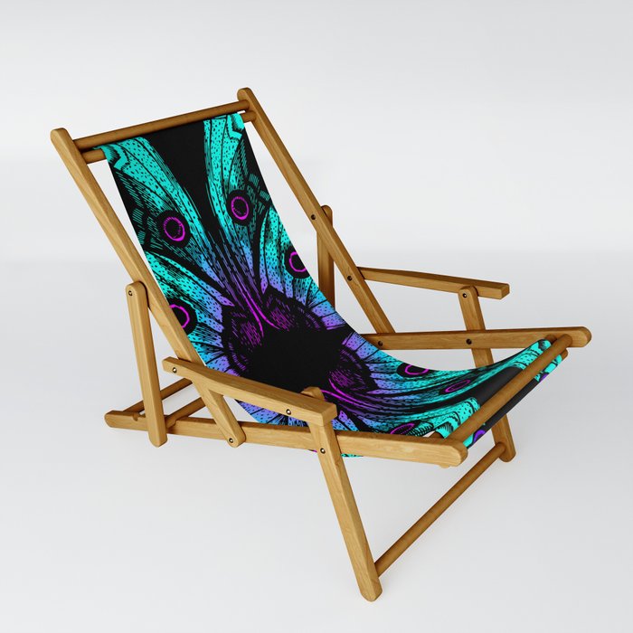 Teal Wings Sling Chair