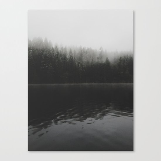 Verticle Frosted Trees Lake Canvas Print