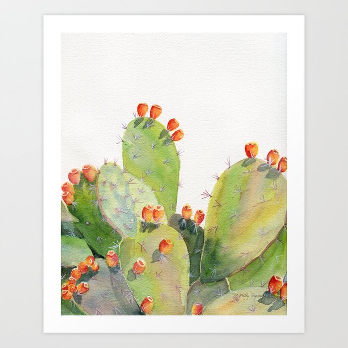 Cactus Watercolor 3 Art Print