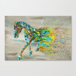 " Frisian Horse color splash" Canvas Print