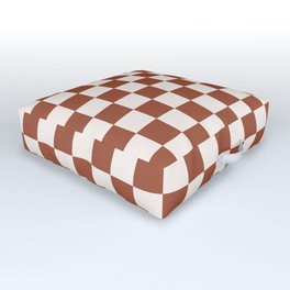 Check Rust Checkered Checkerboard Geometric Earth Tones Terracotta Modern Minimal Chocolate Pattern Outdoor Floor Cushion