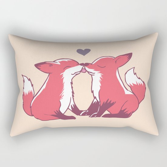 Fox Kisses Rectangular Pillow