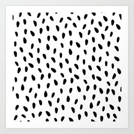 Black And White Dots Hand Painted  Art Print