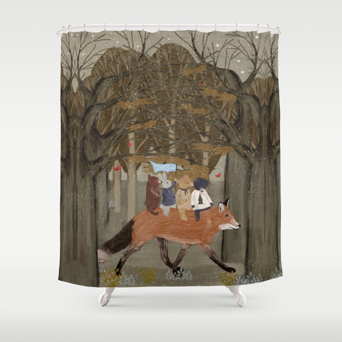 the amber fox Shower Curtain