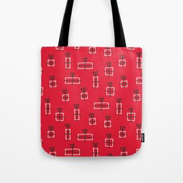 floor of gifts - cheerful christmas red pattern Tote Bag