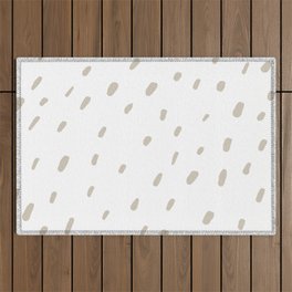 Tan and White Simple Modern Blot Spots Pattern 2022 Color Sherwin Williams Accessible Beige SW 7036 Outdoor Rug