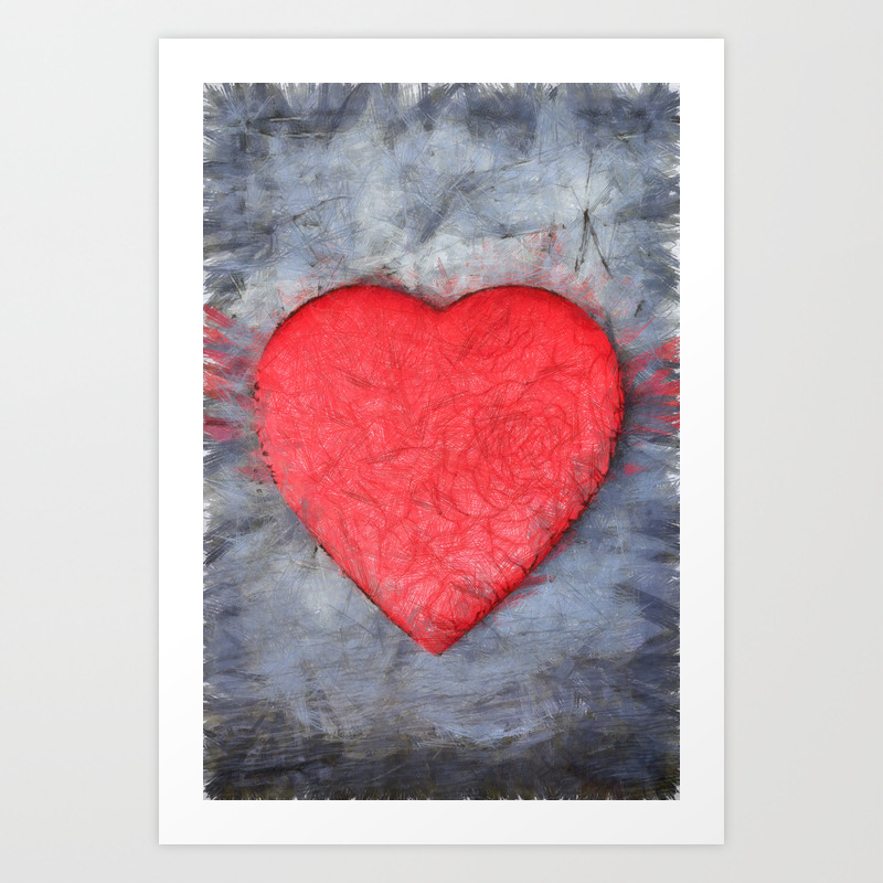 Red Heart Love Pencil Art Print By Edwardmfielding Society6 Perfect for wedding logos, engagement announcements, wedding. red heart love pencil art print by edwardmfielding