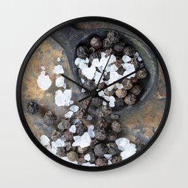 Rock Salt and Pepper Corns Wall Clock