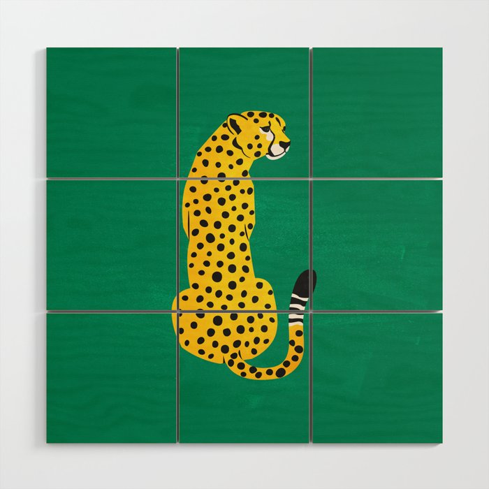 The Stare: Golden Cheetah Edition Wood Wall Art
